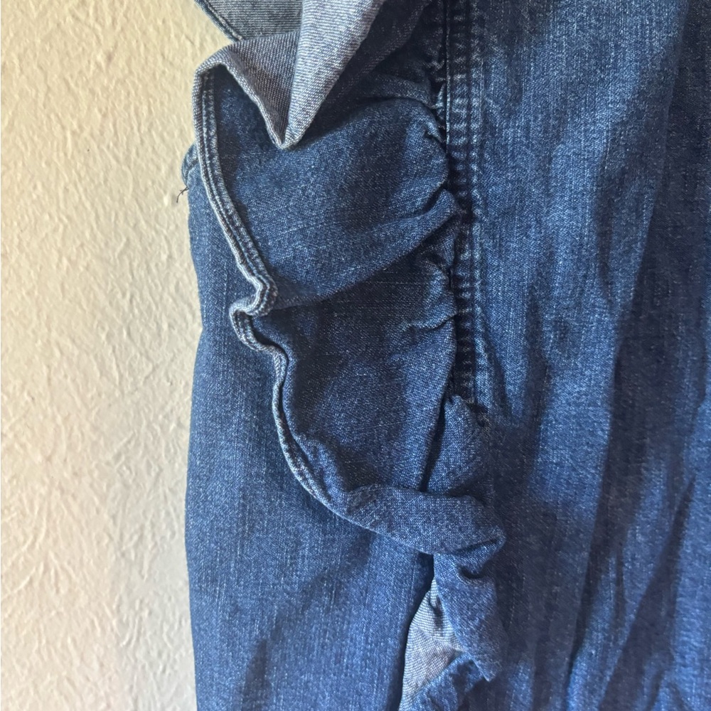 Sea New York Denim Ruffle Sleeve Blouse - Indigo Blue - Picture 4 of 6